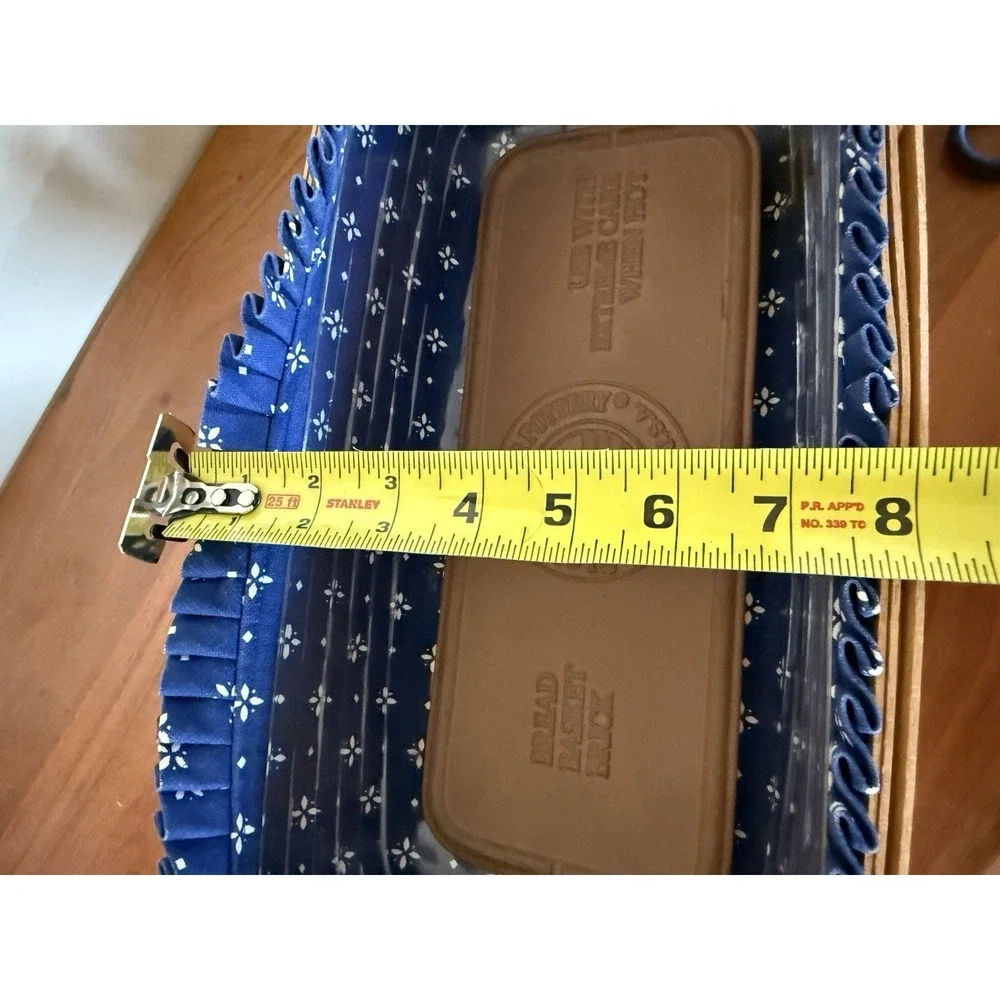 LONGABERGER 1993 BREAD BASKET Blue FABRIC LINER & PROTECTOR & BRICK, COTTAGECORE
